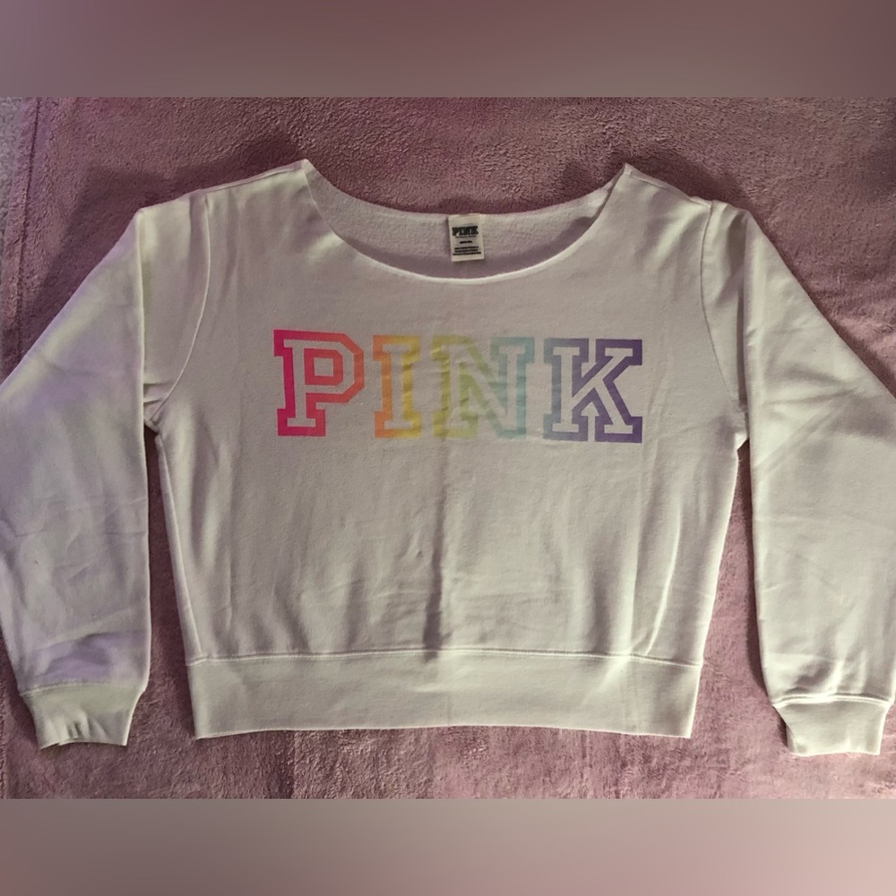 NWOT Victoria’s Secret Off Shoulder Cropped Sweatshirt